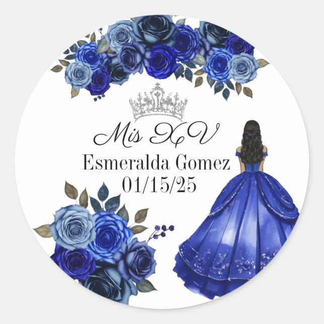 ROYAL blått Runt Klistermärke (Framsida)