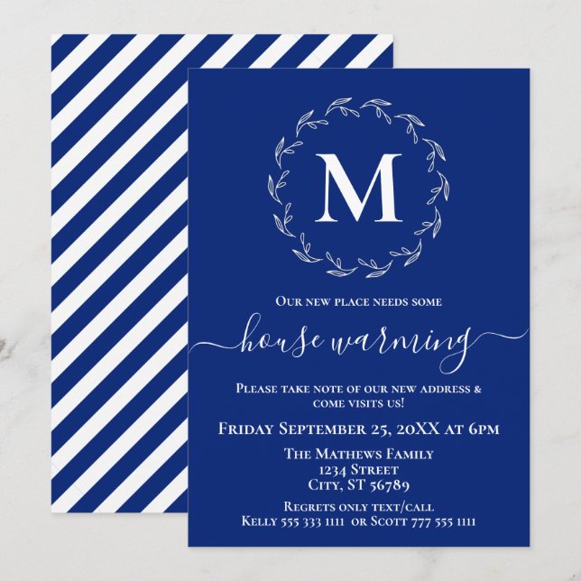 Royal Blåvitkranskärlsuppvärmning Meddelande (Fram/baksida)