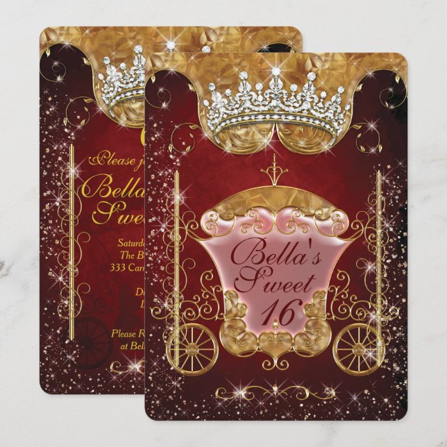 Royal Bling Princess Party Investigations Inbjudningar (Fram/baksida)