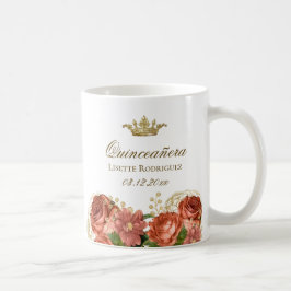 Royal Blommigt Quinceanera Kaffemugg