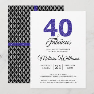 Royal Blue 40 och Fabulous 40:e födelsedagen i Pa Inbjudningar