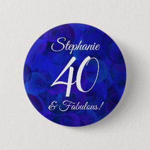 Royal Blue 40 och Fabulous Födelsedagsfest Knapp