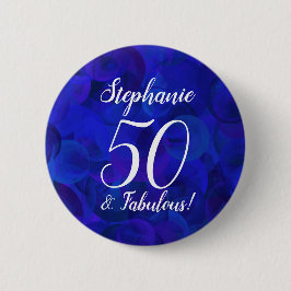 Royal Blue 50 och Fabulous Födelsedagsfest Button Knapp