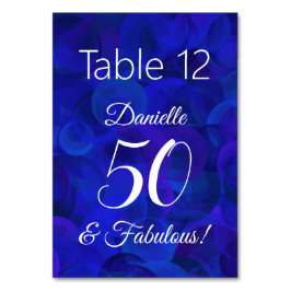 Royal Blue 50 och Fabulous Födelsedagsfest Namn Bordsnummer