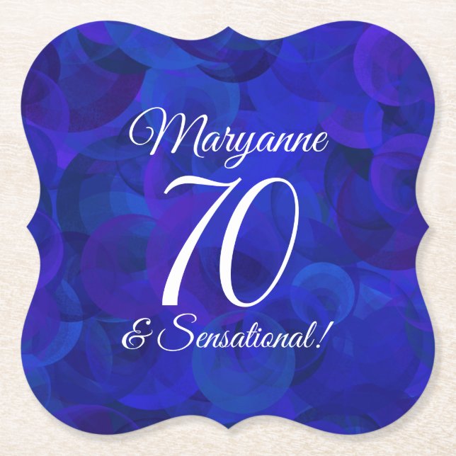 Royal Blue 70 och Sensationell Födelsedagsfest Underlägg Papper (Framsida)