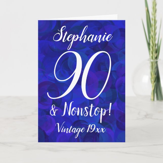 Royal Blue 90 och Non-stop Customized Birthday Kort (Framsida)