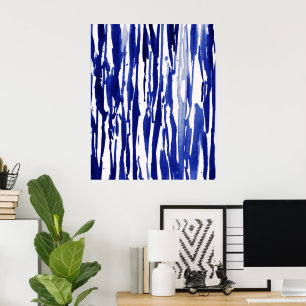 Royal Blue Abstrakt Rand Poster