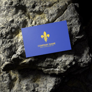 Royal Blue Affärskort med Guld Fleur de Lis Visitkort