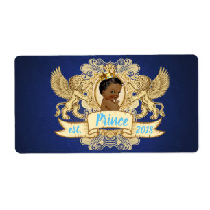Royal Blue African Prince-Mini Champagne Labels Fraktsedel