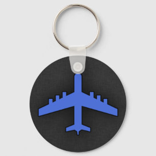 Royal Blue Airplane Nyckelring