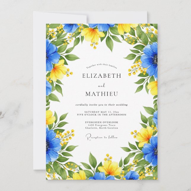 Royal Blue Alluring Summer Wedding Inbjudningar (Framsida)