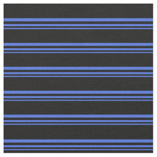 Royal Blue and Black Färgad Linjer Tyg