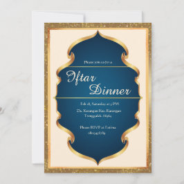 Royal Blue and Gold Iftar Dinner Invitation Inbjudningar