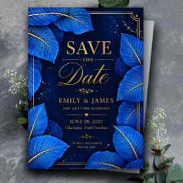 Royal Blue and Gold Tropical Elegant Luxury  Spara Datumet