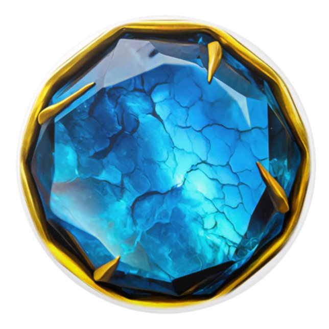 Royal Blue and Guld Jewelry Stone Knopp (Framsidan)