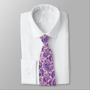 Royal Blue and Pastel Rosa Vintage Paisley Mönster Slips