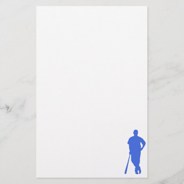 Royal Blue and White Baseball Brevpapper (Framsida)