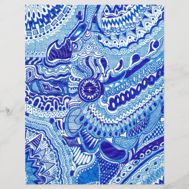 Royal Blue and White Ming stil mönster art (Framsida)