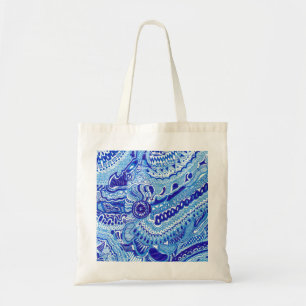Royal Blue and White Ming stil mönster art Tygkasse