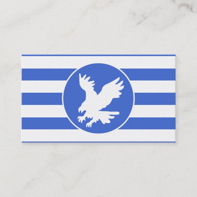 Royal Blue and White Rand; Eagle Visitkort (Framsida)
