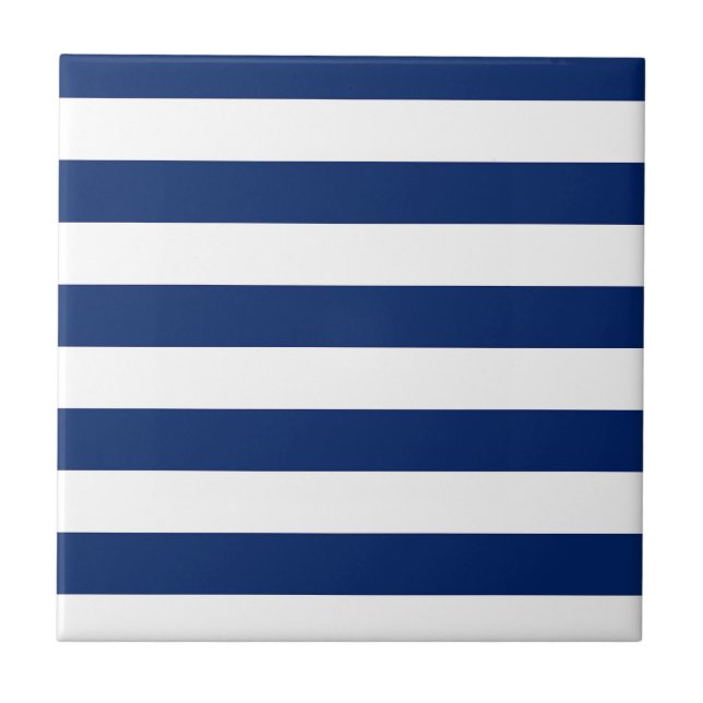 Royal Blue and White Rand Kakelplatta (Framsidan)