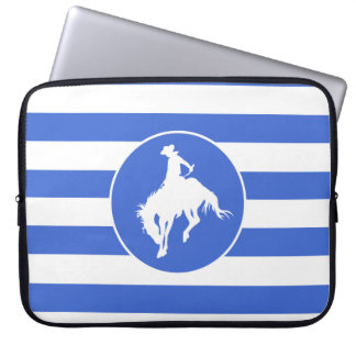 Royal Blue and White Rand; Rodeo Cowboy Laptop Fodral