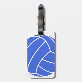 Royal Blue and White Volleyball Bagagebricka
