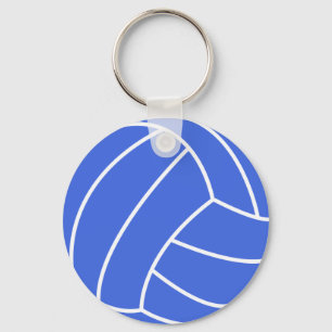Royal Blue and White Volleyball Nyckelring