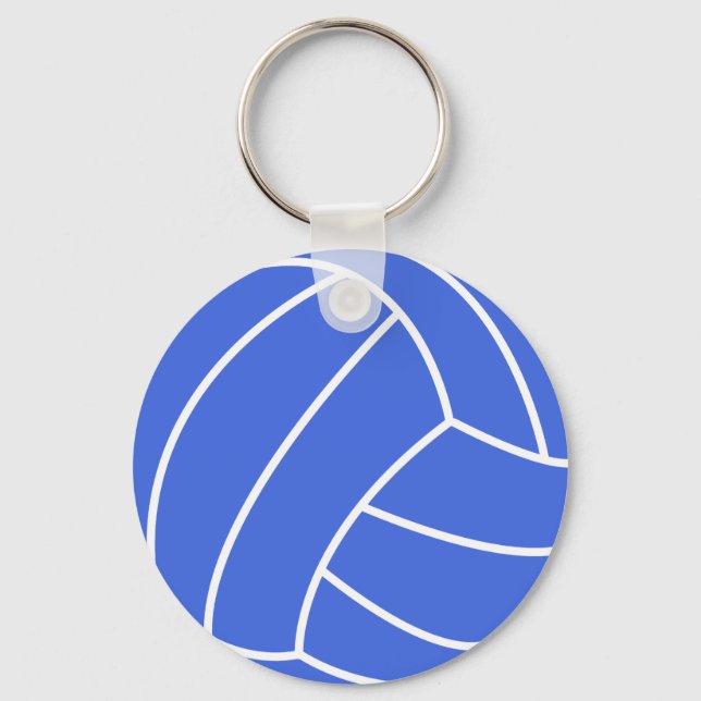 Royal Blue and White Volleyball Nyckelring (Framsida)