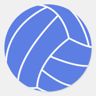 Royal Blue and White Volleyball Runt Klistermärke