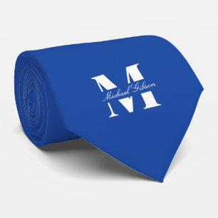 Royal Blue Anpassad Monogram Bröllop Trossherrar Slips