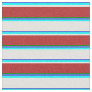 Royal Blue, Aqua, Light Cyan, Red & Grönt Färgad Tyg