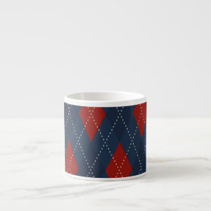 Royal Blue Argyle jul Mönster Espressomugg