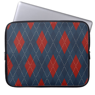 Royal Blue Argyle jul Mönster Laptop Fodral