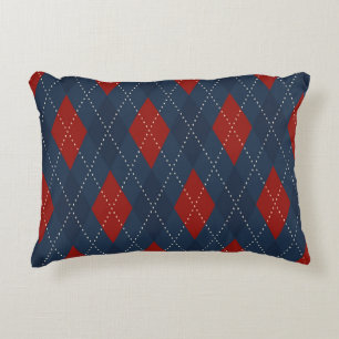 Royal Blue Argyle jul Mönster Prydnadskudde