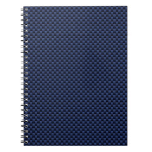 Royal Blue Automotive Carbon Fiber Weave Print Anteckningsbok Med Spiral