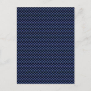 Royal Blue Automotive Kolfiber Vävd Tryck Vykort