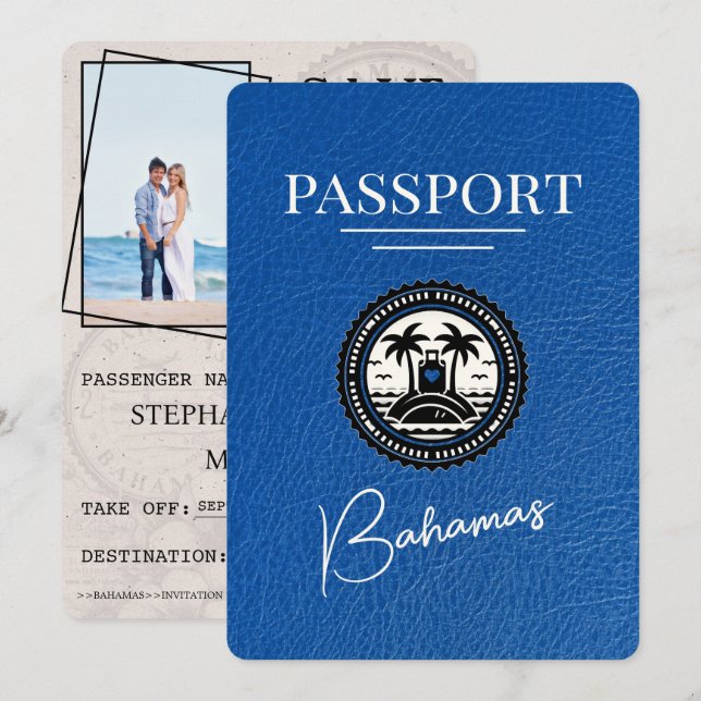 Royal Blue Bahamas Passport Spara datum Datumet (Fram/baksida)