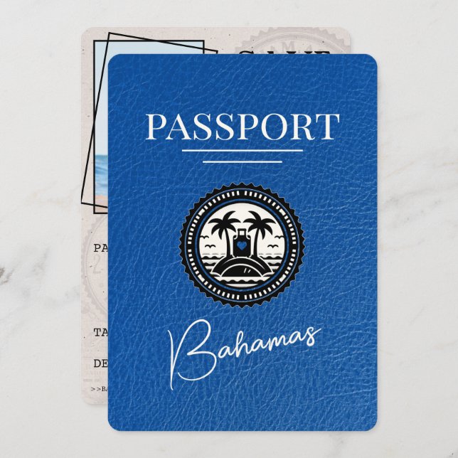 Royal Blue Bahamas Passport Spara datum Spara Datumet (Fram/baksida)