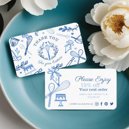 Royal Blue Baking & Cooking Utensil Tack Visitkort