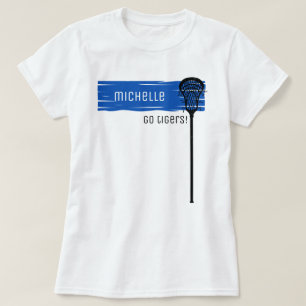 Royal Blue Banner med Lacrosse Stick T Shirt