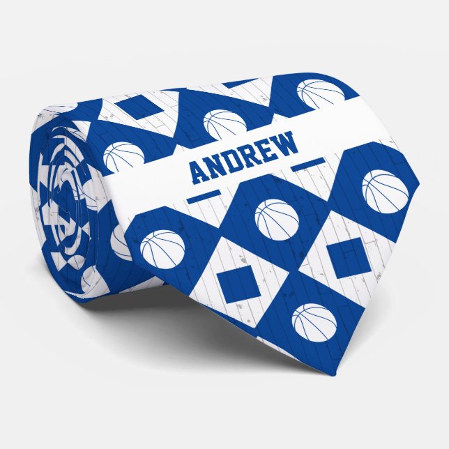 Royal Blue Basketball Wood Golv Argyle Mönster Slips (Rullad)