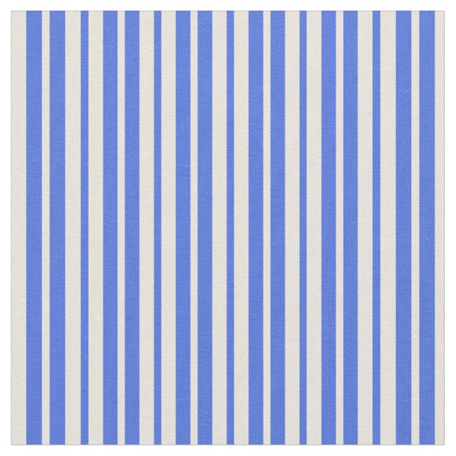 Royal Blue & Beige Färgad stripe/uttorkad Mönster Tyg (Närbild)