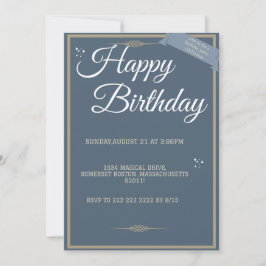 "Royal Blue Birthday Bash! inbjudningar" Inbjudningar