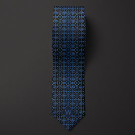 Royal Blue & Black Arabesque Monogram Slips