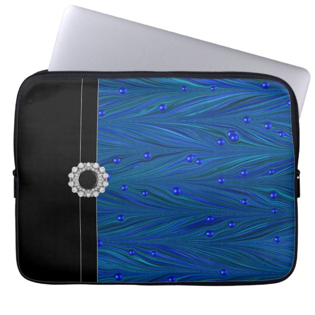 Royal Blue Black Laptop sleeve (Framsidan)