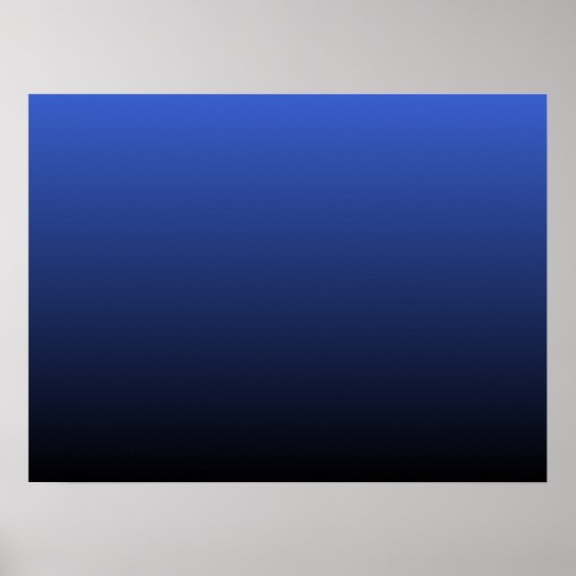 Royal Blue Black Ombre Poster (Framsidan)
