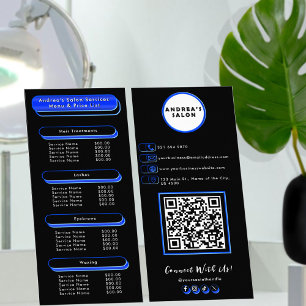 Royal Blue & Black Salong Tjänster Meny Lägg till