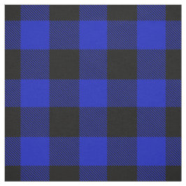 Royal Blue Black XL Buffalo Check Play Tartan Tyg