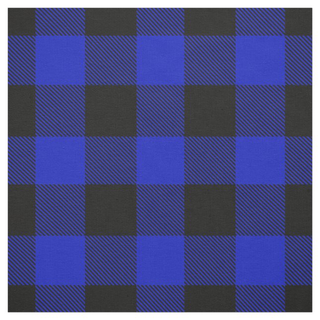 Royal Blue Black XL Buffalo Check Play Tartan Tyg (Provkarta)